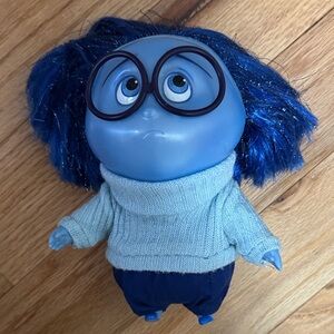 Blue Sadness from Inside Out Doll with Glasses